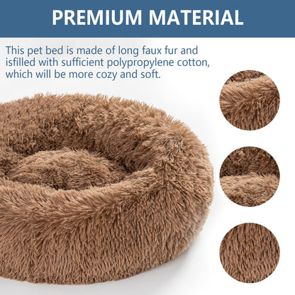 Premium Plush Donut Dog Bed - Warm, Soft, and Washable Pet Cushion for Dogs and Cats - Available in Small and Large Sizes