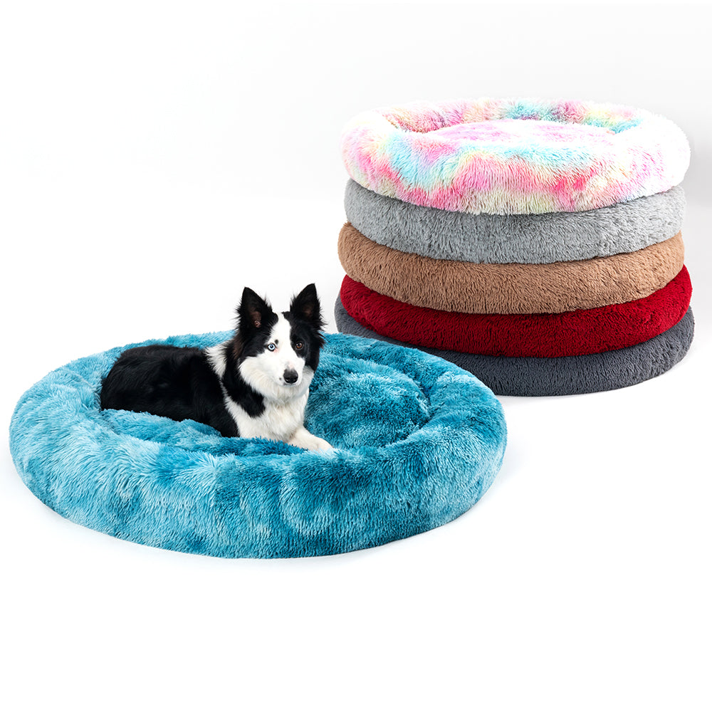 Premium Plush Donut Dog Bed - Warm, Soft, and Washable Pet Cushion for Dogs and Cats - Available in Small and Large Sizes