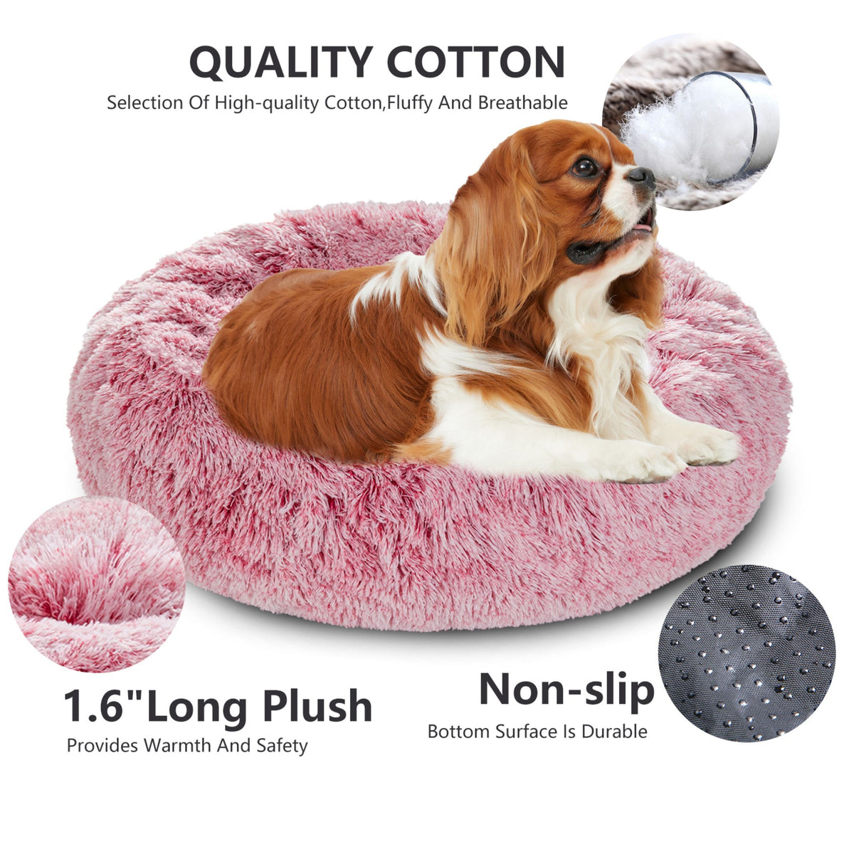 Premium Plush Donut Dog Bed - Warm, Soft, and Washable Pet Cushion for Dogs and Cats - Available in Small and Large Sizes