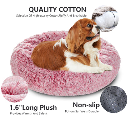 Premium Plush Donut Dog Bed - Warm, Soft, and Washable Pet Cushion for Dogs and Cats - Available in Small and Large Sizes