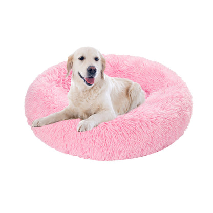 Premium Plush Donut Dog Bed - Warm, Soft, and Washable Pet Cushion for Dogs and Cats - Available in Small and Large Sizes