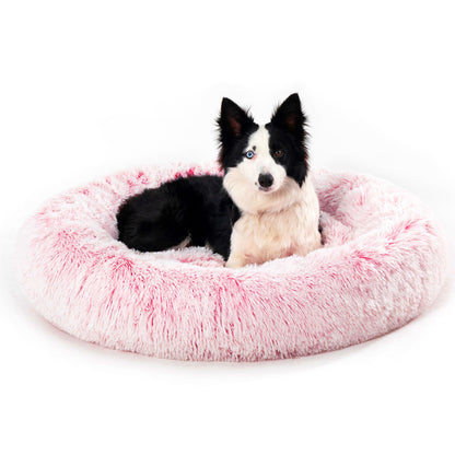 Premium Plush Donut Dog Bed - Warm, Soft, and Washable Pet Cushion for Dogs and Cats - Available in Small and Large Sizes