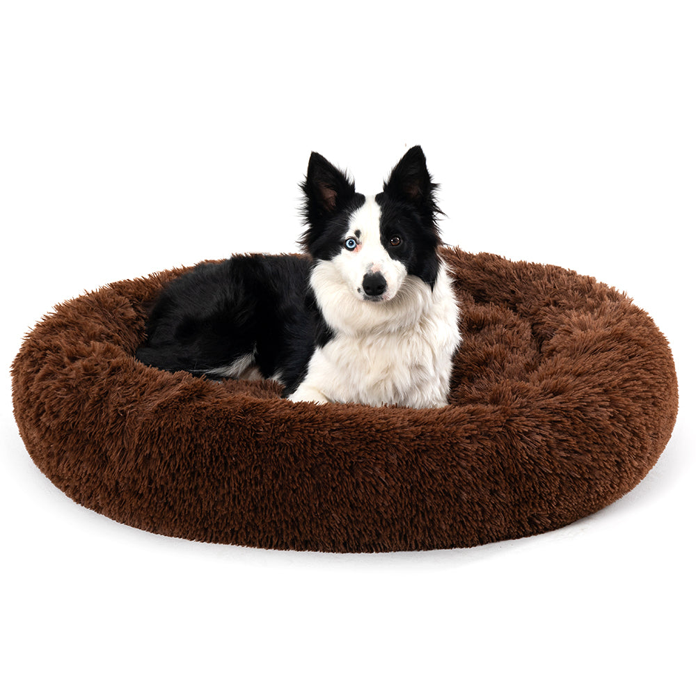 Premium Plush Donut Dog Bed - Warm, Soft, and Washable Pet Cushion for Dogs and Cats - Available in Small and Large Sizes