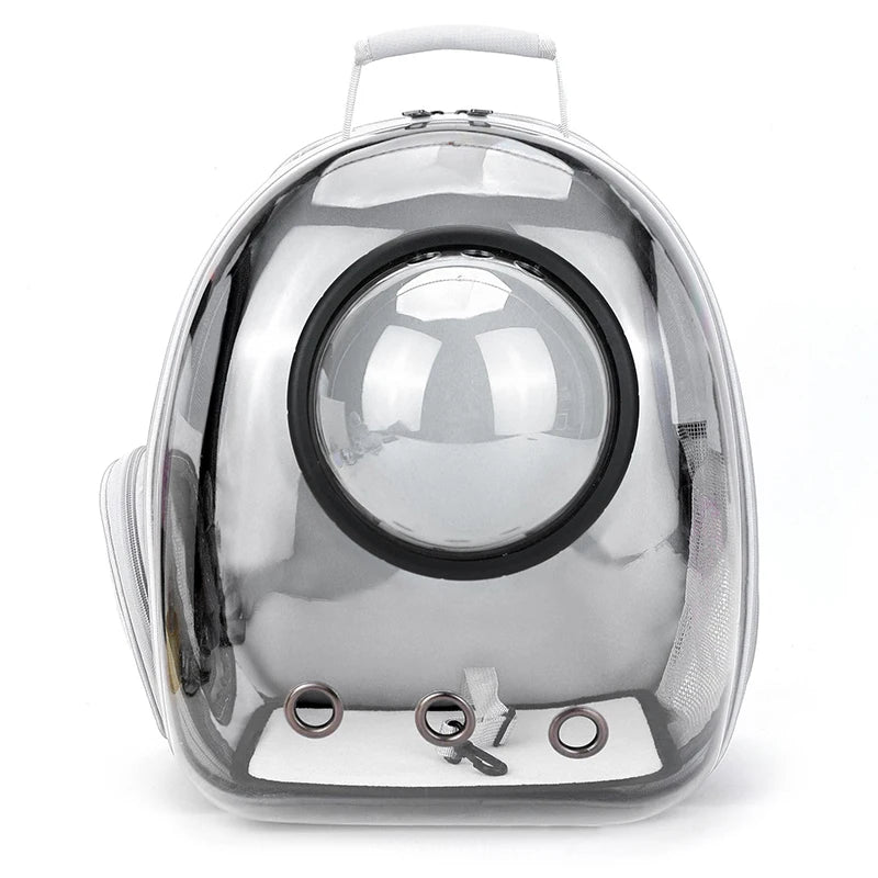 Transparent Pet Backpack Carrier - Breathable Space Capsule Design for Cats and Small Dogs