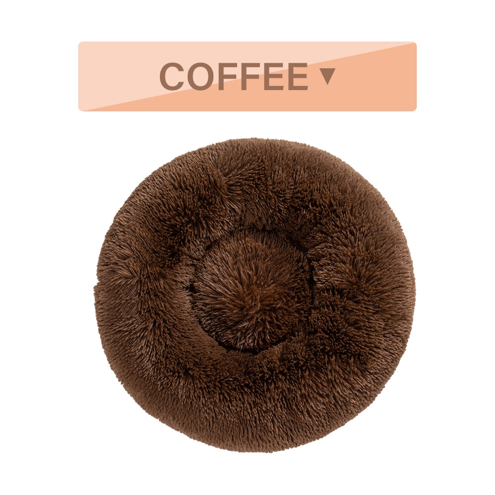 Premium Plush Donut Dog Bed - Warm, Soft, and Washable Pet Cushion for Dogs and Cats - Available in Small and Large Sizes