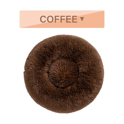 Premium Plush Donut Dog Bed - Warm, Soft, and Washable Pet Cushion for Dogs and Cats - Available in Small and Large Sizes