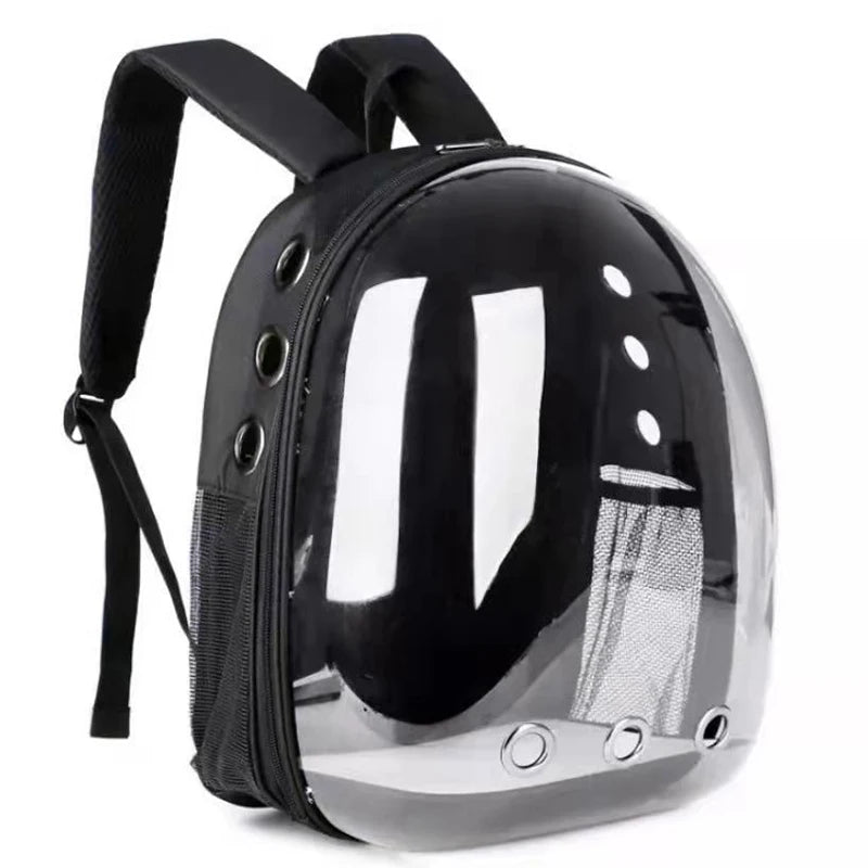 Transparent Pet Backpack Carrier - Breathable Space Capsule Design for Cats and Small Dogs