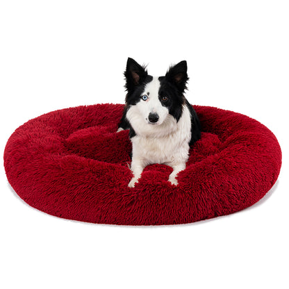 Premium Plush Donut Dog Bed - Warm, Soft, and Washable Pet Cushion for Dogs and Cats - Available in Small and Large Sizes