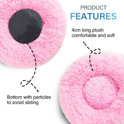 Premium Plush Donut Dog Bed - Warm, Soft, and Washable Pet Cushion for Dogs and Cats - Available in Small and Large Sizes